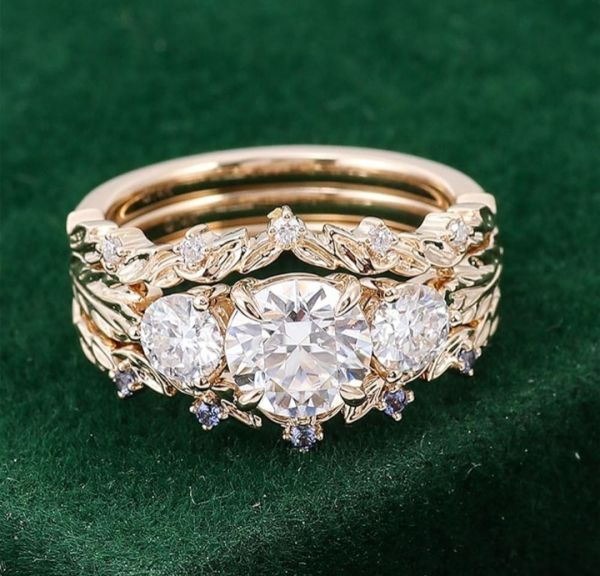 3 piece Rhinestone ring set