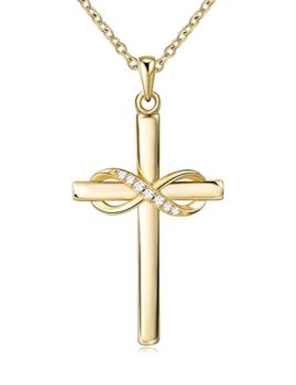 Fashionable Square Cubic Zirconia Cross Necklace