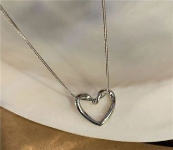 Silver Heart Pendant Necklace
