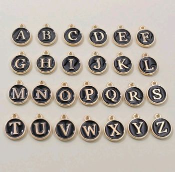 Black Alphabetic Letter Pendant
