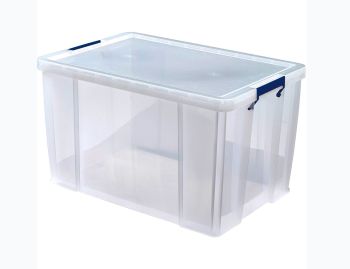 120L Clear Plastic Storage Container With Lid & Lock Handles