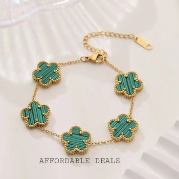 Clover Bracelet Green 5 petals