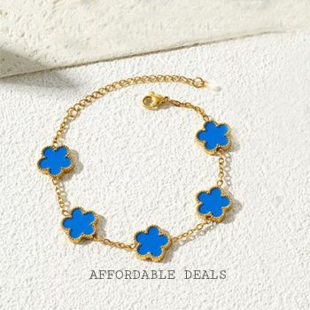 Clover Bracelet Blue 5 Petal