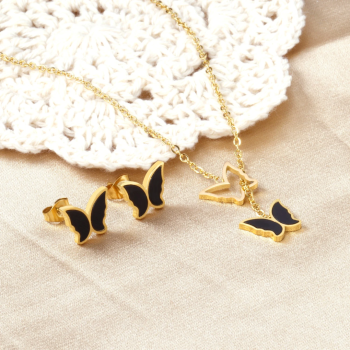 18K Gold Plated Butterfly Jewellery Set #BW01