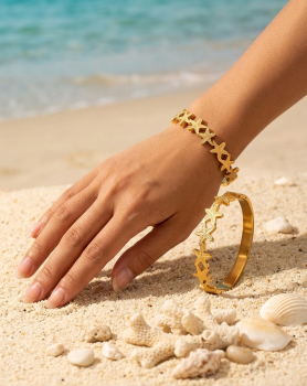 18K Gold Plated Ocean Luster Bangle
