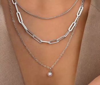 Layered Stainless Silver Necklace