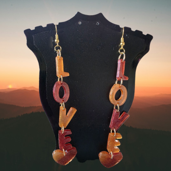 LOVE - Red/ Yellow Hook Earring 