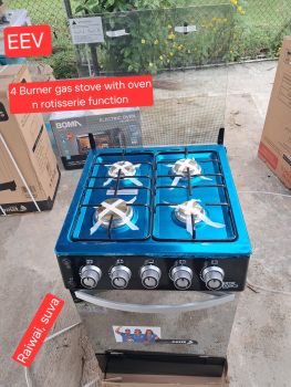 4 burner gas stove with oven (rotisserie function)