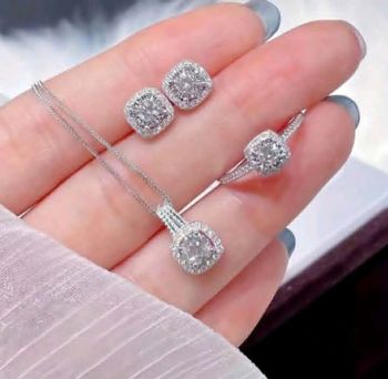 4pcs Rectangular Cubic Zirconia Set