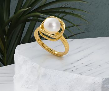 18K Gold Plated Freshwater Pearl Ring