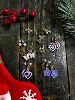 Purple Flourish Earings