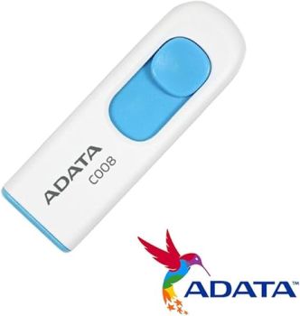 ADATA C008 16GB USB 2.0 Flash Drive White/Blue