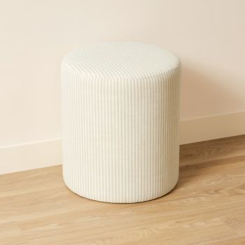 Stripe Ottoman - Fabric Round Coffee Table