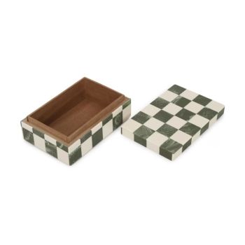 Green and White Checker Boxer