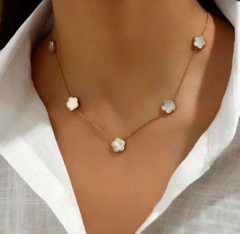 18K Gold Plated Lucky Clover Necklace #10