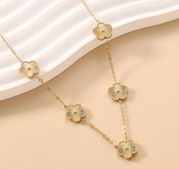 18K Gold Plated Lucky Clover Necklace #09
