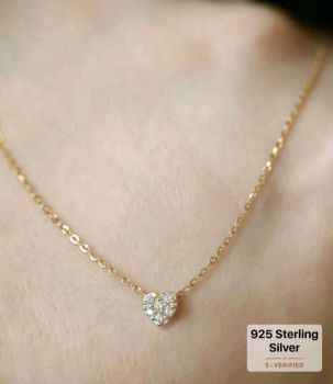 S925 Sterling Silver Heart Pendant Necklace