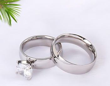 Titanium Steel 2 Piece Ring Set