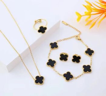 Clover Necklace, Bracelet, Earring & ring Sets
