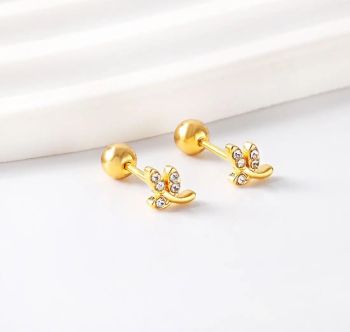 18K Gold Plated Twisty Locks Earrings