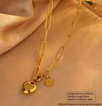18K Gold Plated Paperclip Design Necklace