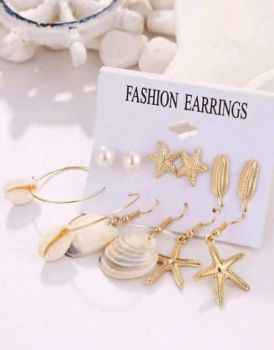 6pairs Boho Shell Earring