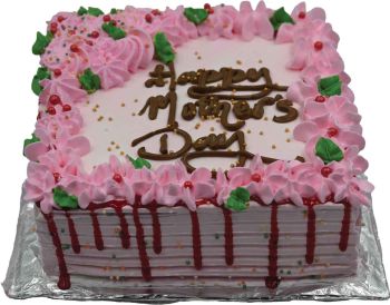 8 Inch Square Strawberry Flavored Cake
