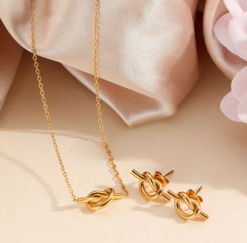 18K Gold Plated Knot Jewelry Set