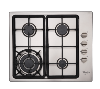  AKC640C IX Whirlpool 60 cm. Built-in Cooktop - 4 Gas Burners stainless steel 