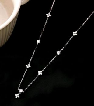 1pc S925 Sterling Silver Small Flower Necklace