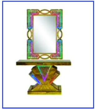 Dressing Glass Mirror & Table With LED Light