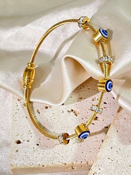 Evil Eye Bangles in Gold n Blue