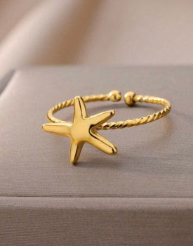 Stainless Island Design Adjustable Ring