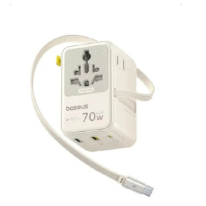 BASEUS ENERCORE CG11 70W UNIVERSALTRAVEL ADAPTER WITH RETRACTABLE CABLE