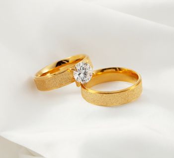 14K Gold Plated 2 Piece Ring Set #Size 11