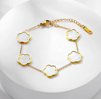 18K Gold Plated Lucky Clover Bracelet #10
