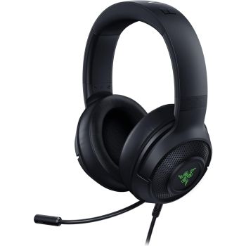 Razer Kraken V3 X Wired USB Gaming Headset: Lightweight Build - Triforce 40mm Drivers - HyperClear Cardioid Mic - 7.1 Surround Sound - Chroma RGB Lighting - Black