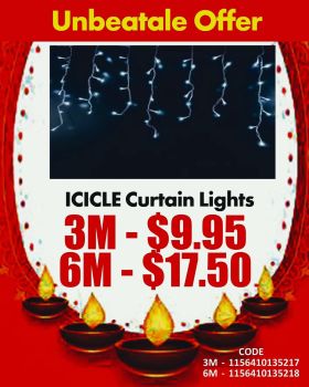 Diwali ICICLE Curtain Light - 3M.