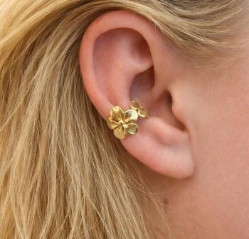 18K Gold Huggie Ear Cuff - Non Piercing