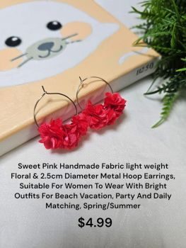 Sweet Pink Hoop Earrings 