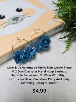 Light Blue Hoop Earrings 