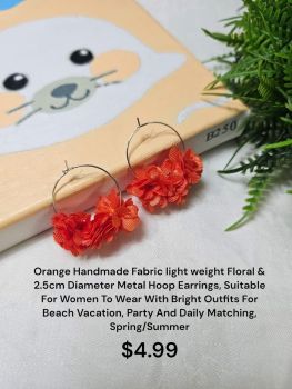 Orange hoop earring 