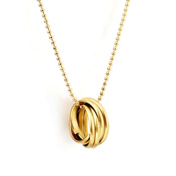 18K Gold Plated Twisted Ring Linked Necklace