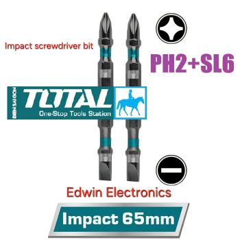 impact screwdriver bit (star/flat) - 2 pcs set