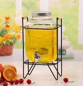 5L Glass Jug Dispenser Metal Stand
