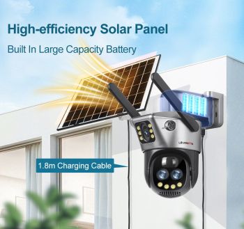 Dual Screen Solar Wifi Camera (LS-CS3U-10X) + 64GB Memory Card