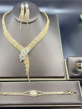 4 Piece/Rhinestone Necklace & Earring Set