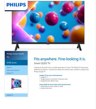 PHILIPS 43'' QLED GOOGLE SMART TV 43PQT6731