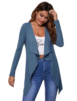 Rib Knit Coat Cardigan  #Large