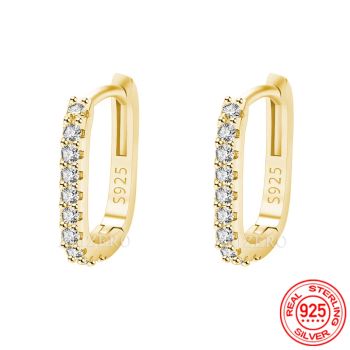 S925 Sterling Silver with Zircon Stone Hoop